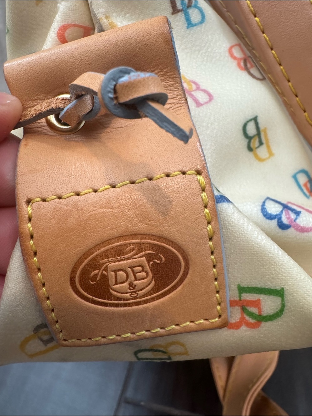 Dooney & Bourke Vintage Y2K Rainbow Satchel Tote Monogram It Girl - Picture 4 of 13